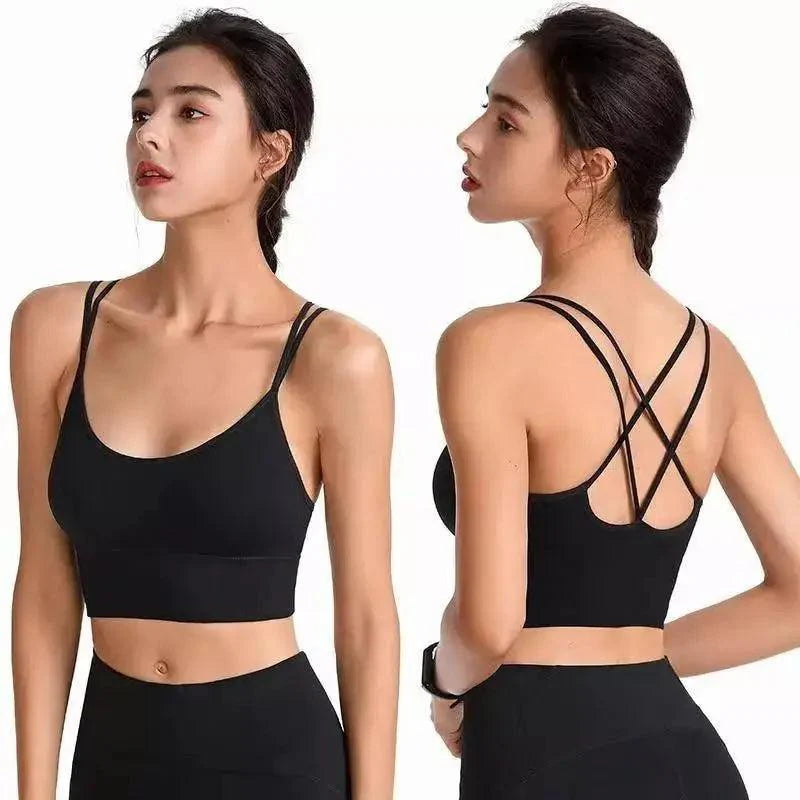Sujetador deportivo para mujer, sexy, transpirable, top deportivo, sujetador de yoga, top push up, ropa interior deportiva de gimnasio para mujer, sujetador sin costuras para mujer