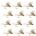 Barbless Tan X Caddis Emerging Caddis Adult Fly - 12 Flies Size 14