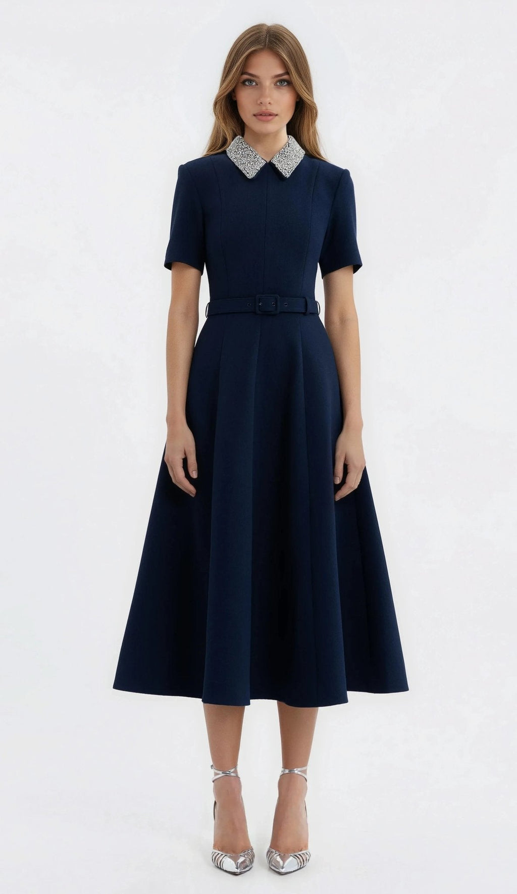 Xena S/S Midi – Navy Blue
