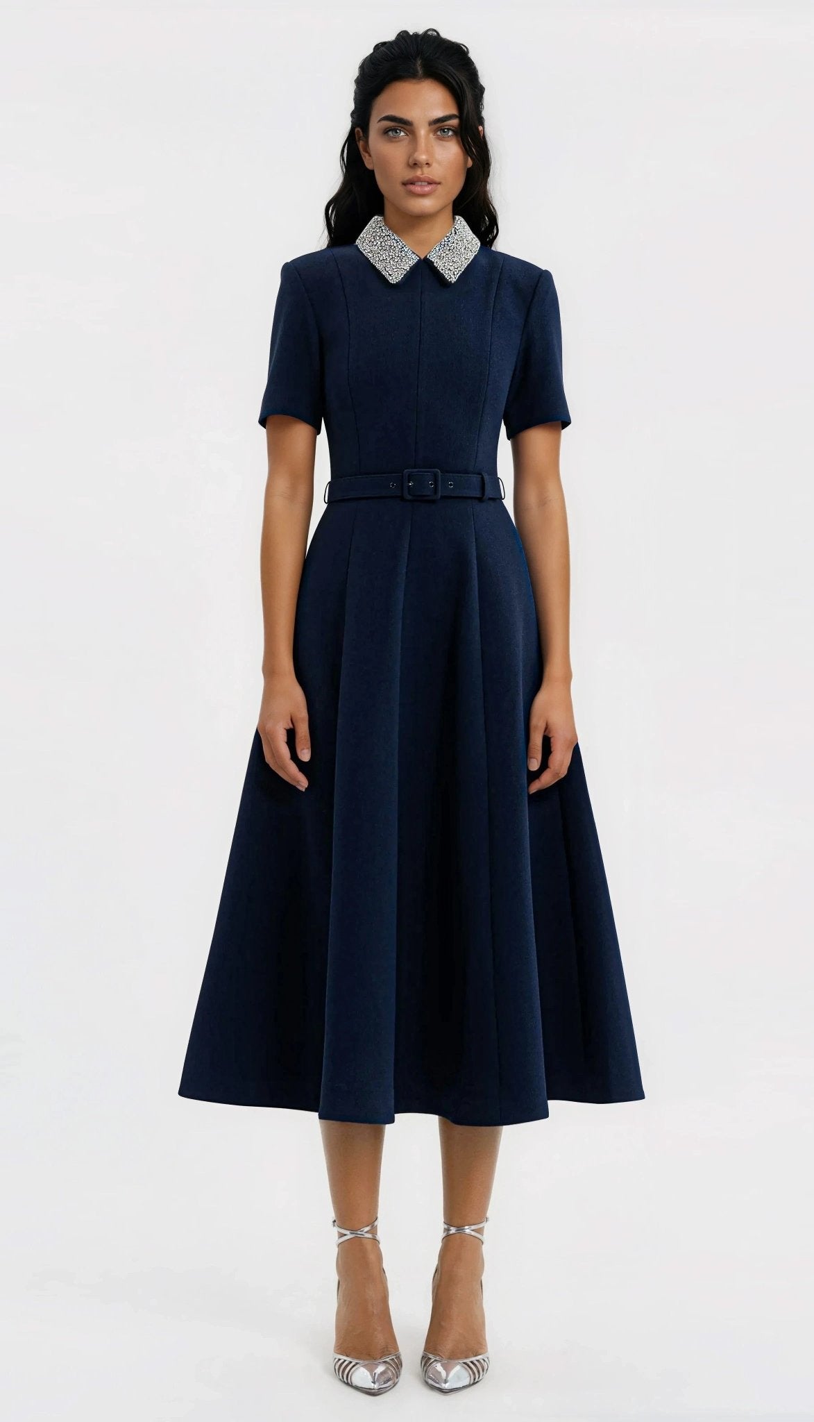 Xena S/S Midi – Navy Blue