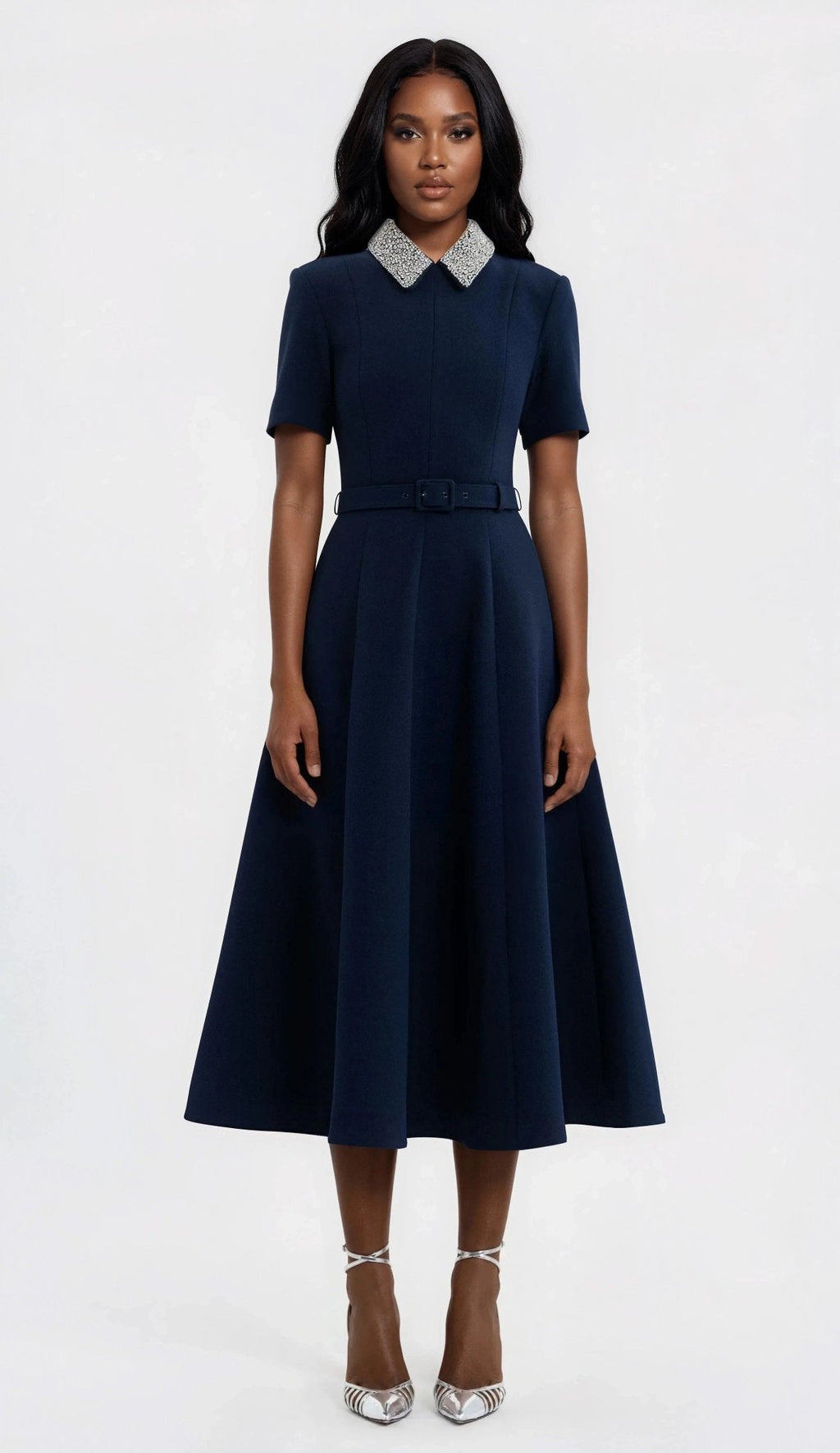 Xena S/S Midi – Navy Blue