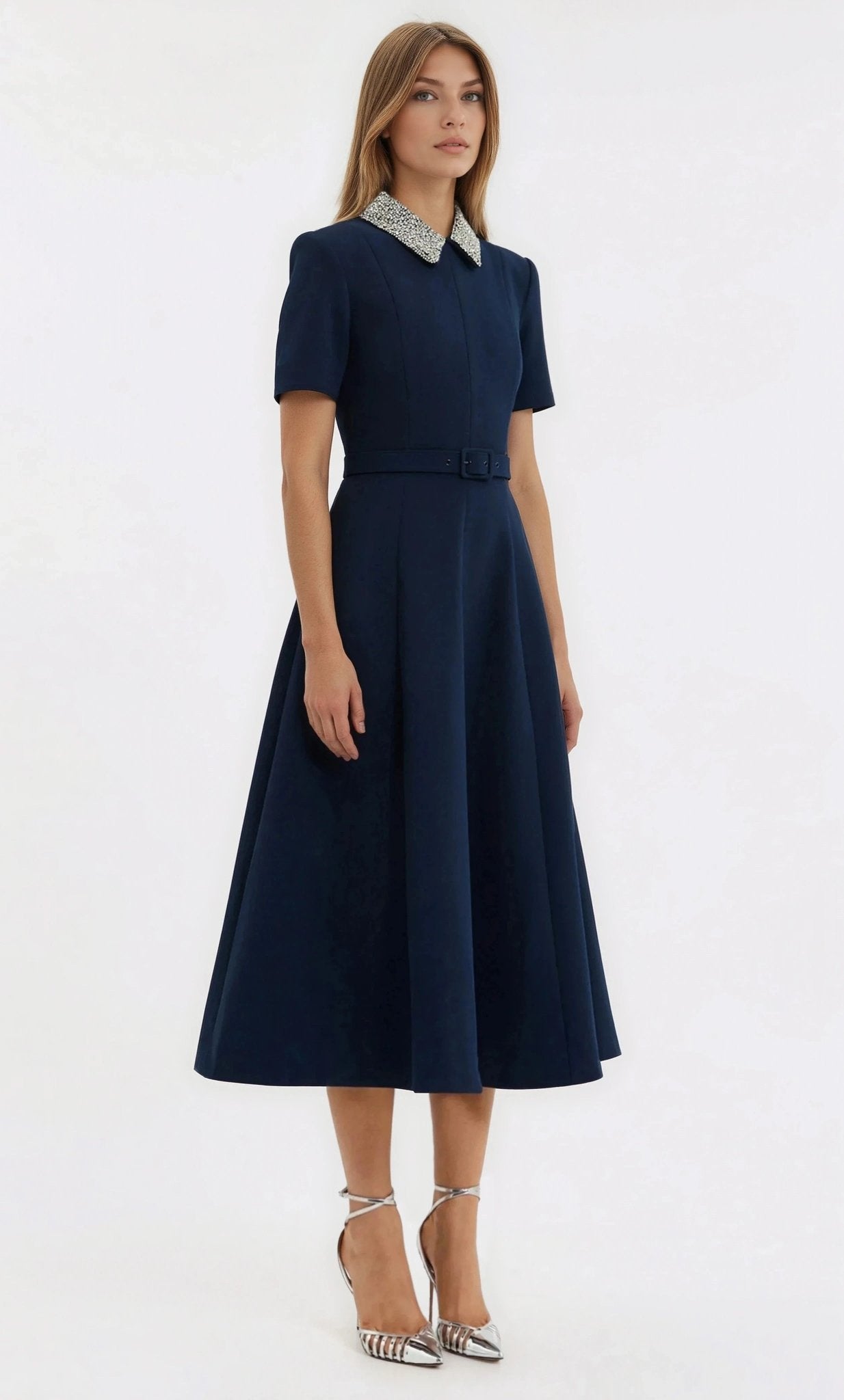 Xena S/S Midi – Navy Blue