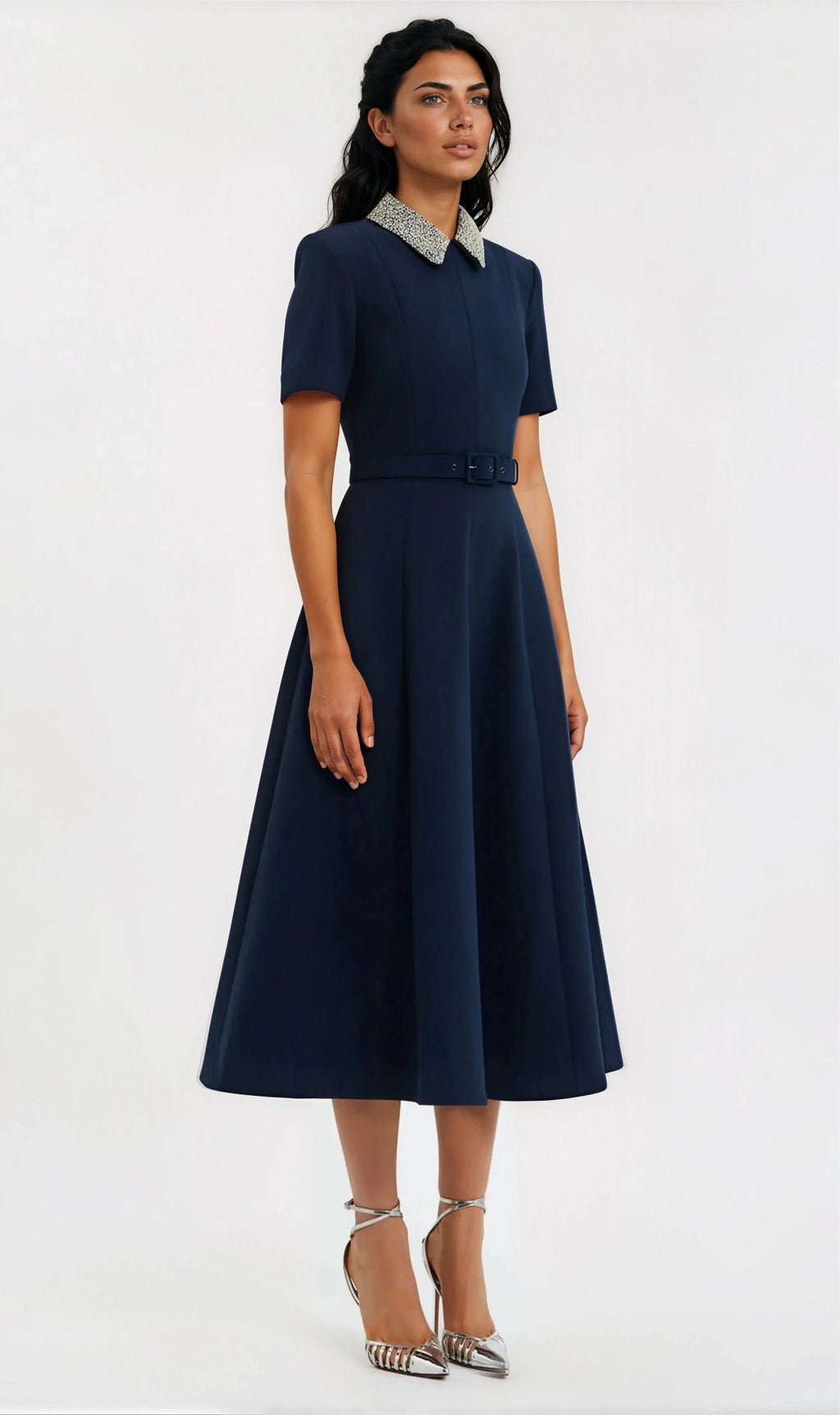 Xena S/S Midi – Navy Blue