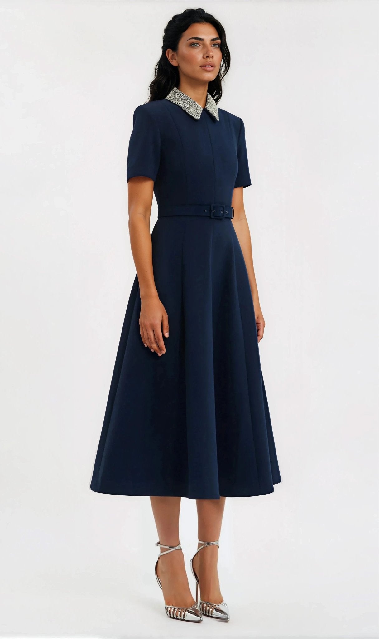 Xena S/S Midi – Navy Blue